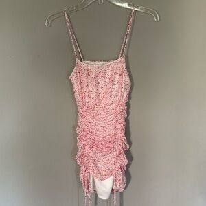 Liz and Sara Size small scrunched heart mini spaghetti strap body-con dress